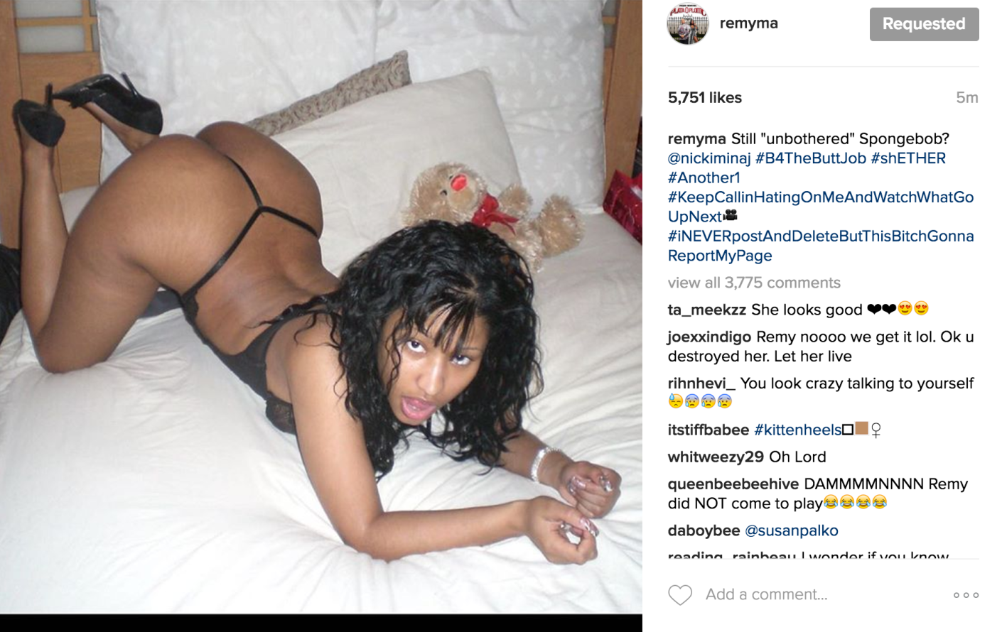 Remy Ma Posts A Nude Photo Of Nicki Minaj! 